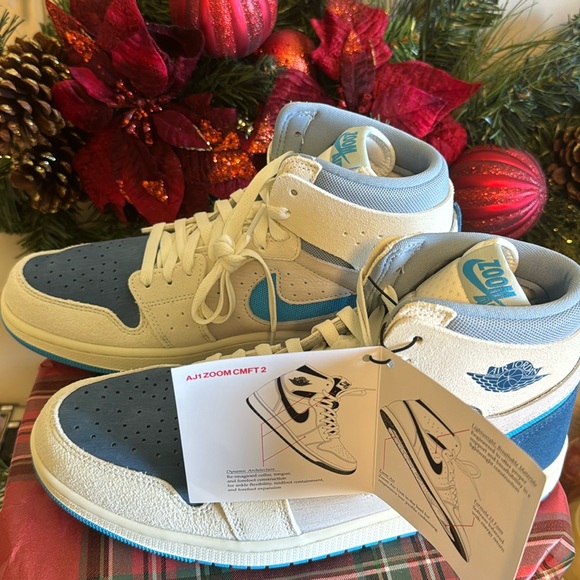 Nike Jordan Men's 1 High Zoom Air CMFT 2 Sail/DK Powder Blue-Blue Grey (DV1307
